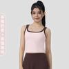 Chaleco de Yoga Retro de Color Contrastante Primavera y Verano Ajuste Delgado Top de Yoga con Almohadilla en el Pecho para Ropa Exterior Pilates Entrenamiento Ropa Interior Deportiva