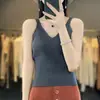 Camisole curta sem costura de uma peça só para mulheres, delicada e amiga da pele, modeladora e elegante, pode ser usada sozinha ou como camada interna, regata de tricô de uso duplo
