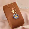 Versão Alta Shijia Idyllia Colar de Flores Coloridas para Mulheres Moda Europeia e Americana Pingente de Flor Multicor Corrente Clavicular Transfronteiriço