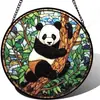 Pingente de Vitral Crisgif - Coruja Verde Pegador de Porta Jardim Pátio Divertido Pássaro Pegador de Sol