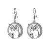 Pendientes y colgantes de búho personalizados, creativos y ahuecados, de moda transfronteriza europea y americana, muy vendidos, con gancho para las orejas de animales.