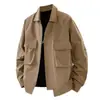 Ropa para Hombre Enbu Nueva Colección Otoño Estilo Americano Moda Tendencia Chaqueta de Trabajo para Hombre Corte Holgado Cuello Solapa Chaqueta Abrigo Casual