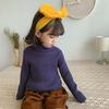 Suéter de cuello alto elástico suave y encerado para niños y niñas, camisa de lana fina para otoño e invierno, nuevo