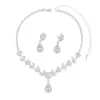 Conjunto de Colar e Brincos Prata de Alta Resistência, Conjunto Luxuoso de Alta Resistência Leve, Conjunto de Noiva com Zircônia, Estilo Clássico