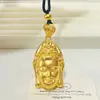 Tienda de Oro Mismo Estilo Colgante de Cabeza de Buda de Oro Macizo Collar Unisex Joyería de Colgante de Buda Maitreya de Imitación de Oro