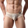 Hauser Comercio Exterior Pantalones Cortos de Encaje para Hombre Bóxers Sexy Transparentes Ropa Interior para Hombre Pantalones B112