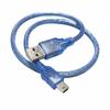 Línea de impresión USB 2.0 azul transparente Línea de datos de impresora USB cuadrada Am a Bm 0,3 m -10 m Todo cobre