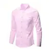 Camisa Blanca para Hombre, de Manga Larga, Anti-arrugas, Formal de Negocios, Corte Ajustado, Estilo Coreano, Camisa de Traje Casual Profesional, Ropa de Trabajo, Blanca para Hombre