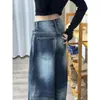 Jeans Holgados de Pierna Ancha Inspirados en lo Vintage para Mujeres Petites, de Cintura Alta, Adelgazantes, con un Diseño Único y Corte Largo hasta el Suelo