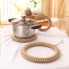 Esterilla para macetas Langya de Cuerda de Yute Exportada, Esterilla para macetas tejida a mano creativa estilo japonés, Esterilla resistente al calor, Esterilla de mesa anti-quemaduras resistente a altas temperaturas