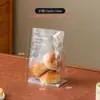 Bolsa autoadhesiva transparente para pan tostado, a prueba de aceite e impermeable, para hornear bocadillos, alimentos en rodajas, bolsa de embalaje autosellante con sello de ocho lados