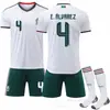 2526 Copa del Mundo México Jersey de Visitante Número 14 Blanco 9 Raúl 22 Lozano Conjunto Correcto