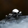 Guerrero de Acero Estilo punk europeo y americano anillo simple de acero de titanio con calavera Nuevo anillo retro de acero inoxidable para hombre