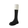 Botas de suela gruesa para mujer 2023 otoño e invierno Nuevos zapatos peludos con forro de felpa Estilo coreano Botas de nieve hasta la rodilla Botas de jinete