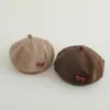 Tendencia de Moda Transfronteriza Boina Infantil Otoño Estilo Coreano Pequeño Corazón Sombrero de Calabaza para Bebé Sombrero Retro Literario Venta al por Mayor