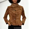 2025 Novo Estilo Outono Versátil Elegante Emagrecimento da Cintura Look Decote Redondo Manga Longa Cardigã Casaco Curto Abotoamento Simples para Mulheres