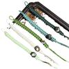 Corda de Lanyard com Nó Plano Trançado Artesanal Fivela de Colar Ajustável com Nó Plano Cordão para Chaveiro de Bolsa Joia com Padrão Nacional