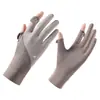 Guantes de Seda Helada de Verano con Protección Solar para Mujer, Anti-UV, Delgados, Antideslizantes, Compatibles con Pantalla Táctil, Sin Dedos, para Ciclismo y Conducir, D335