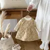 Nuevo Vestido Acolchado sin Mangas Estilo Coreano para Niñas Otoño e Invierno Moda para Bebés Chaleco Bordado de Conejo Chaleco Falda Versátil