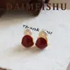 Nuevos Pendientes Vintage Rojos Esmaltados, Elegantes y Sencillos, con un Toque de Lujo, Pendientes Clip Versátiles y Elegantes para Mujer