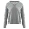 Suéter de Punto Baicai Velvet Sheep 2026 Otoño/Invierno Nuevo, Cuello en V, Corte Holgado, Adelgazante, Disimula, Manga Larga Hueca, Versátil y Elegante