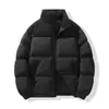 Jaqueta de Lã Grossa de Inverno Nova Marca Tendência Casaco Nova Jaqueta Puffer Color Block Gola Alta Estilo Curto Casal Casual Masculino
