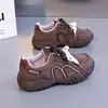 Mocasines Casuales para Mujer 2026 Otoño Retro Punta Redonda con Cordones Versátiles que Aumentan la Altura Modernos de Moda Parte Superior de Cuero Zapatos para Mujer C9013