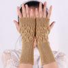 Guante largo hueco transfronterizo para mujer versión coreana de guantes extendidos manga guantes de dedo hojas huecas guantes para jugar computadora