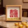 Carácter decorativo de "Felicidad" tipo papel picado, marco de fotos de fortuna y riqueza, decoración de mesa de boda, lingote de oro auspicioso, varios estilos de marcos de fotos pequeños al por mayor
