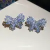 Brincos de Pérola Borboleta com Zircônia Estilo Minimalista Agulha de Prata, Exquisitos e Modernos, Brincos Únicos e Elegantes com um Toque de Luxo Leve e de Alta Qualidade
