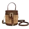 Elegante y de Moda Mini Bolso para Mujer 2025 Otoño e Invierno Nueva Moda Bolso Cruzado con Textura Acolchada Bolso de Mano Bolso Cubo