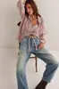 Jeans Nuevos Transfronterizos Europeos y Americanos para Mujer, Estilo Americano Retro, Cintura Alta, Multibolsillos, Cordón, Pantalones de Mezclilla Rectos