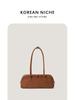 Otoño 2024 Nuevo Bolso de Mano Vintage de Gamuza Diseño de Nicho Versátil Lujo Ligero Texturizado Bolso Bandolera para Hombro Bolso Baguette