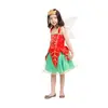 Día del Niño Mascarada COS Pasarela Fiesta Actuación Niñas Hada de Flores Silvestres Verdes Disfraz Disfraz de Elfo del Bosque