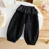 Pantalones Joggers Estilo Coreano para Niñas 2026 Otoño Nuevas Llegadas Niñas Bebé Elegantes Cuadros Encaje Casuales de Moda Pantalones Largos
