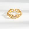 Anillo Abierto Hueco de Cadena Dongdaemun Estilo Coreano ins para Mujer Hebilla de Herradura Simple Anillo Ajustable Personalizado de Moda