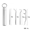Estuche de Palillos de Acero Inoxidable 304 Carrito Portátil de Almacenamiento Cuidado Metálico para Limpieza Interdental Bucal