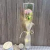 Venta al por mayor del fabricante Ramo de flor única transfronterizo Rosa transparente San Valentín Cumpleaños Ramo Luz LED artificial Negocio