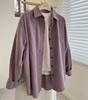 Estilo coreano estilo menina elegante chique antienvelhecimento veludo cotelê camisa feminina solta retrô 2024 outono e inverno nova camisa da moda