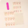 Uñas postizas removibles para manicura, con diseño de estrella solar en forma de almendra, estrella de corazón y explosión de estrellas, 24 piezas