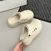 Sandálias Birkenstock de sola grossa de 6 cm para mulheres, sapatos de verão de altura aumentada da moda para uso externo, chinelos fechados impermeáveis e antiderrapantes de EVA para praia no outono