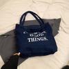 Bolsa jeans feminina estilo coreano com letras Ins, grande capacidade, nova bolsa de ombro casual para todos os tipos de viagem, bolsa tote