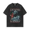 LAZADA cross-border moda nacional lavada AliExpress algodão manga curta camiseta masculina verão retrô casal angustiado top ins