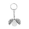 Llavero transfronterizo en stock girasol en blanco material para impresión láser a color regalo festivo letras llavero de metal