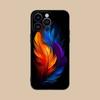 Adecuado para funda de teléfono con plumas suaves y brillantes para iPhone 15.
