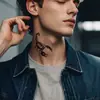 Pegatina de tatuaje grande de escorpión sólido en blanco y negro, estilo callejero vintage, impermeable, de larga duración, decoración corporal niche genial para la espalda