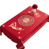 Mantel para Mesa de Café de Boda, No Lavable, Impermeable, Resistente al Aceite, Mantel Rojo para Mesa de Comedor, Cubierta Festiva para Decoración de Recién Casados, Mantel de Año Nuevo