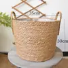 Cesta de Flores de Planta de Paja Nórdica, Decoración de Maceta de Planta Verde para Sala de Estar, Cesta de Almacenamiento de Ratán, Cesta de Almacenamiento Tejida para Balcón de Sala de Estar