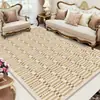 Alfombra Transfronteriza Geométrica de Lujo Ligero Estilo Americano, Rayas Simples, Lavable, Antideslizante, Adecuada para Sala de Estar y Dormitorio, Plegable