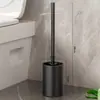 (Rima Caseira) Escova de Vaso Sanitário de Aço Inoxidável Ferramenta de Limpeza Sem Canto Morto Escova Montada na Parede Doméstica Sem Furo Banheiro